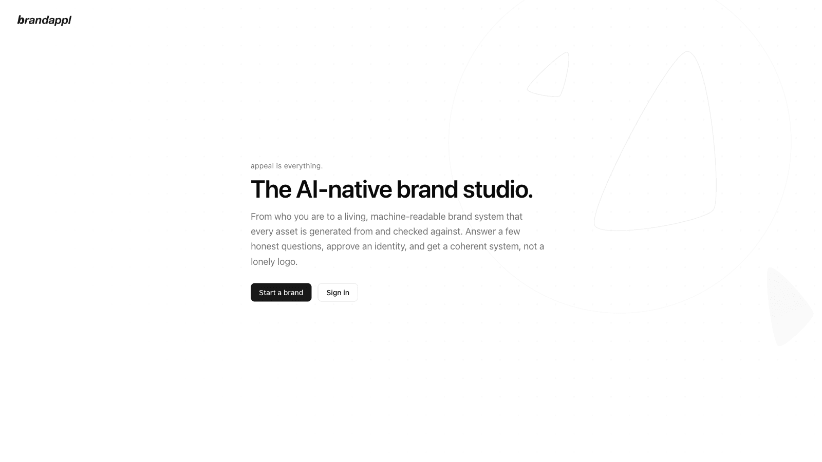 Brandappl: An AI brand studio that hands a solo creator a whole identity, not just a logo.